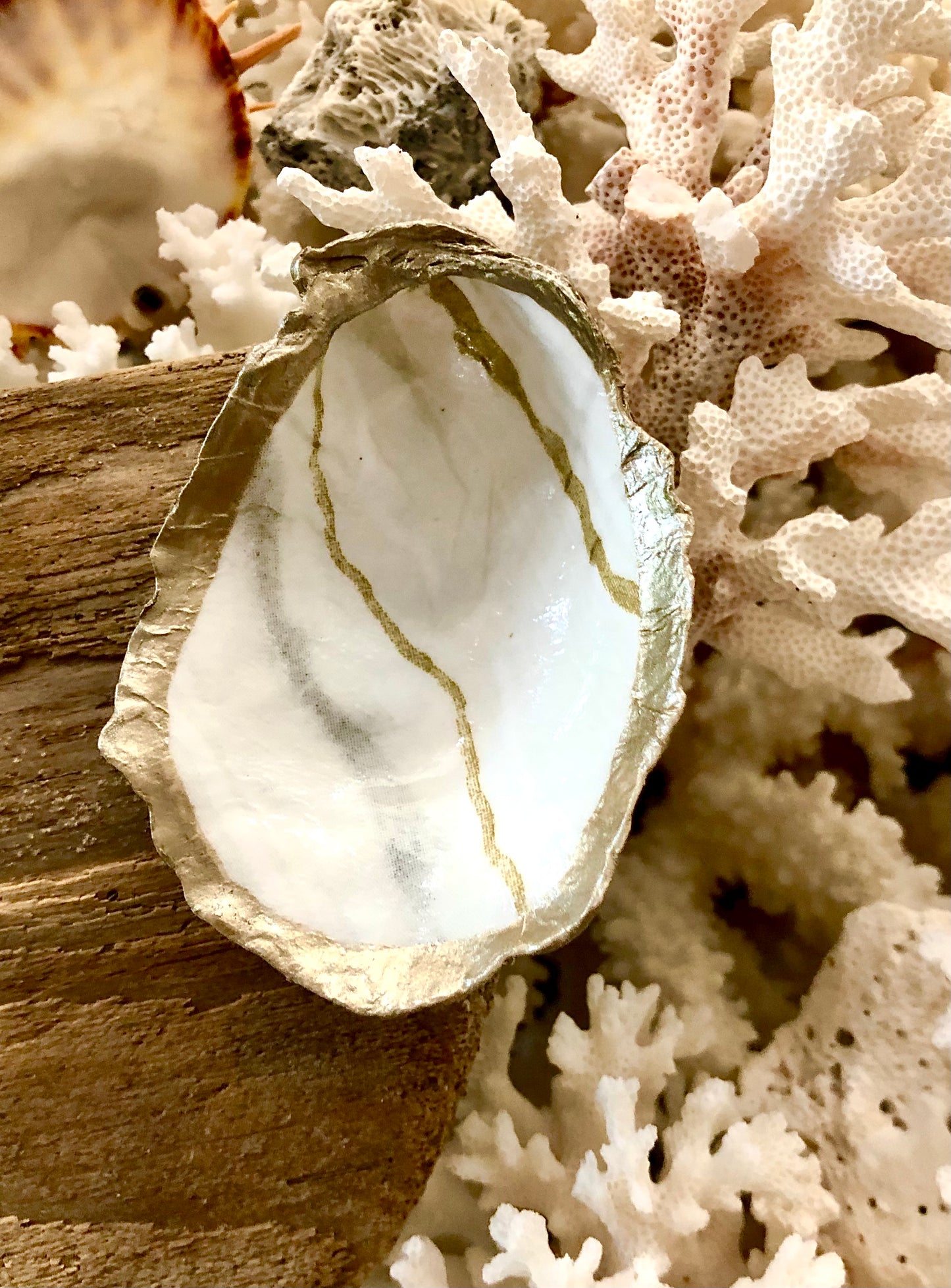 Marble Decoupage Oyster Vanity Dish